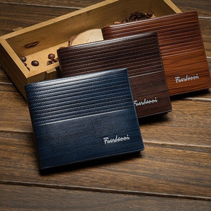 Wooden Stripe PU leather Wallet