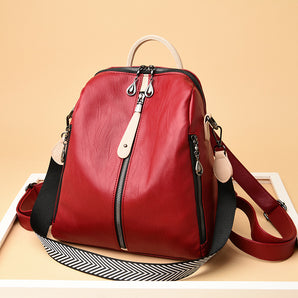 Female Fashion Leather Korean Style Trendy Backpack