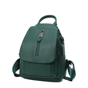 Anti-theft Multi-compartment Leather Backpack