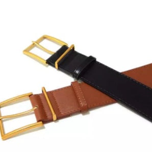 Leather wide belt