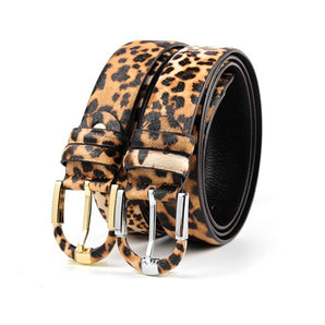 Women's Leopard Leather Belt