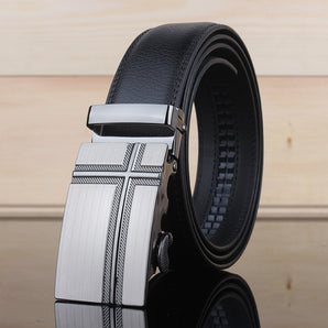 Men's leather automatic buckle Leopard pure leather belt