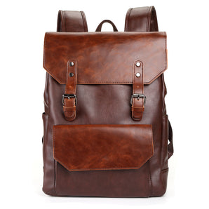 Crazy Horse Leather Large-capacity Backpack For Men