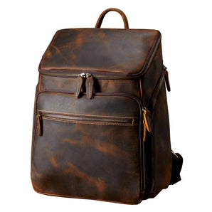 Cowhide Vintage Men's Leather  Backpack