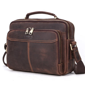 Crazy Horse Leather Men Crossbody Bag