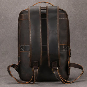 Men's genuine leather Classic  laptop computer backpack