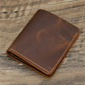 Genuine Leather Vintage Bifold Brown Wallet for Men