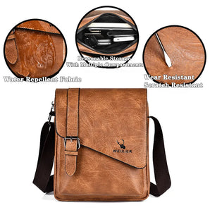 WEIXIER Men Retro Business Shoulder Bag