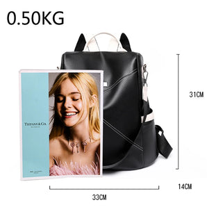 Soft Leather Women's Anti-theft Back Zipper Backpacks