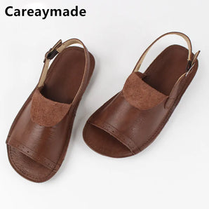 Genuine Cowhide handmade flat Wipe shoes