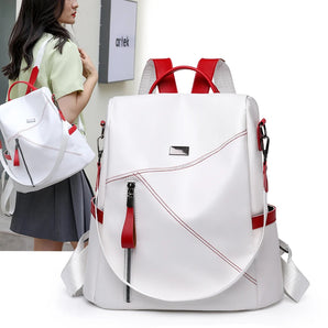 Soft Leather Women's Anti-theft Back Zipper Backpacks