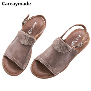 Genuine Cowhide handmade flat Wipe shoes