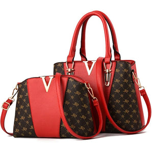 Women's 2-Piece Leather Handbag Set